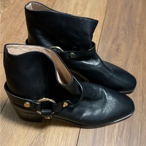 Stewart Weitzman Black Leather Ankle Boots